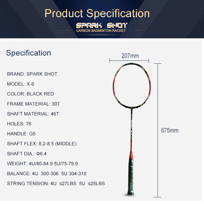 Raicéad badmantan carbóin ard modulus le seafta 6.4mm: cumhacht agus cruinneas i ngach luascán